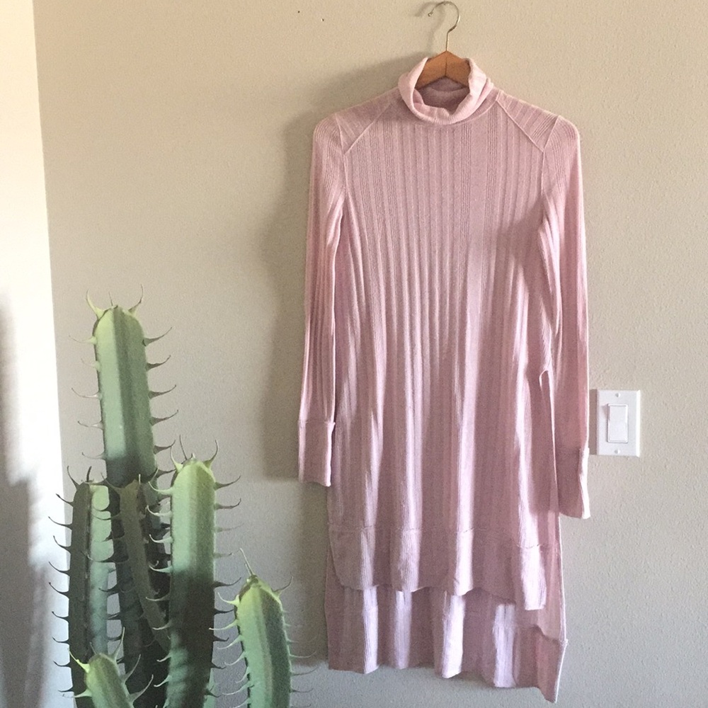 Free People Pink Turtleneck Sweater